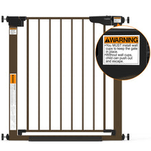 Load image into Gallery viewer, Cumbor 30-54" Extra Wide Baby Gate, Dual Lock &amp; Auto Close Dog Gate Brown Easy Install Pet Gate with 2-Way Opening and One-Hand Access; Extra Wide Walk-Through Access for Stairs, Doorways &amp; Kitchens