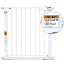 Load image into Gallery viewer, Cumbor 30-54" Extra Wide Baby Gate for Stairs, Auto Close Dog Gate White Dual Lock Pet Gate Indoor, Easy Install Safety Gate for Doorways, Hallway &amp; Kitchen, Easy Walk Thru Proofing for Babies &amp; Pet