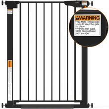 Load image into Gallery viewer, Cumbor 36" Extra Tall Dog Gate for Large Dogs, 30-54" Wide Pet Gate Auto-Close &amp; Dual-Lock Safety Gate, No-Drill Setup, Walk-Through Access for Doorways, Hallways &amp; Large Openings, Black