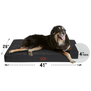 Ophanie Gray Orthopedic Dog Bed For Large Dogs with Egg Crate Foam Support and Non-Slip Bottom, Waterproof and Machine Washable Removable Pet Bed Cover,L size(35"x22"x3.5")