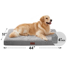 Load image into Gallery viewer, Ophanie Gray Orthopedic Dog Bed For Large Dogs with Egg Crate Foam Support and Non-Slip Bottom, Waterproof and Machine Washable Removable Pet Bed Cover,L size(35&quot;x22&quot;x3.5&quot;)