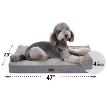 Load image into Gallery viewer, Ophanie Gray Orthopedic Dog Bed For Large Dogs with Egg Crate Foam Support and Non-Slip Bottom, Waterproof and Machine Washable Removable Pet Bed Cover