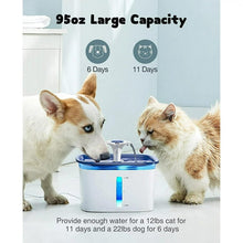 Load image into Gallery viewer, 95oz/2.8L Pet Fountain, Cat Dog Water Fountain Dispenser with Smart Pump,Blue