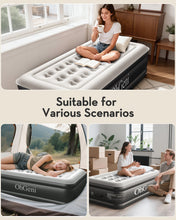 Load image into Gallery viewer, OhGeni Twin Air Mattress with Built in Pump, Blow up Mattresses, Ideal Alternative to a Bed, 18" Raised Blow Up Colchones Inflables Airbed for Guests &amp; Home, Ideal for Home Use and Outdoor Camping