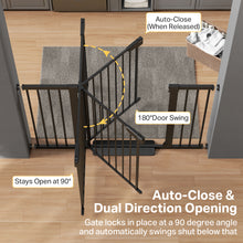 Load image into Gallery viewer, Cumbor 2-Pack 29.7-51.5 in Extra Wide Baby Gate for Stairs, Dog Gate Black Auto Close &amp; Double Lock for Doorways, One-Hand Open Child Gate for Toddler &amp; Pets Indoor, Pressure or Hardware Mounted