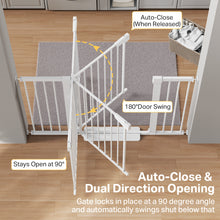 Load image into Gallery viewer, Cumbor 2-Pack 29.7-51.5 in Extra Wide Baby Gate for Stairs, Dog Gate White Auto Close &amp; Double Lock for Doorways, One-Hand Open Child Gate for Toddler &amp; Pets Indoor, Pressure or Hardware Mounted