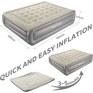 InnoTruth 18 inch Queen Air Mattress with Built-in Pump,Gray