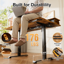 Load image into Gallery viewer, Veken 47-Inch Electric Standing Desk with Drawers, Adjustable Table, Brown