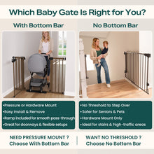 Load image into Gallery viewer, Cumbor 29.7-46" Baby Gate for Stairs, Mom's Choice Awards Winner-Auto Close Dog Gate for the House, Easy Install Pressure Mounted Pet Gates for Doorways, Easy Walk Thru Wide Safety Gate for Dog, Brown