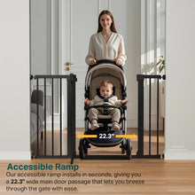 Load image into Gallery viewer, Cumbor 30-48 in Baby Gate for Stairs, Auto Close Dog Gate Indoor, Black Mom's Choice Awards Winner, Double Lock Safety for Doorways, One-Hand Open Child Gate for Toddlers &amp; Pets, Pressure Mounted