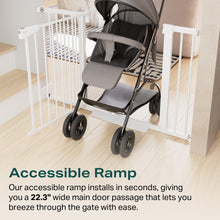 Load image into Gallery viewer, Cumbor 30-40.6 in Baby Gate for Stairs and Doorways, Dog Gate Indoor White Mom's Choice Awards Winner, Auto Close, Double Lock, Safety Child Gate for Toddlers &amp; Pets, Pressure or Hardware Mounted
