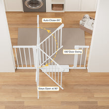 Load image into Gallery viewer, Cumbor 2-Pack 30-48 in Baby Gate for Stairs, Auto Close Dog Gate, White Mom's Choice Awards Winner, Double Lock Safety for Doorways, Child Gate for Toddlers &amp; Pets, Pressure or Hardware Mounted