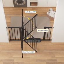 Load image into Gallery viewer, Cumbor 2-Pack 30-48 in Baby Gate for Stairs, Auto Close Dog Gate, Black Mom's Choice Awards Winner, Double Lock Safety for Doorways, Child Gate for Toddlers &amp; Pets, Pressure or Hardware Mounted