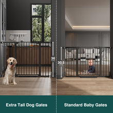 Load image into Gallery viewer, Cumbor 36 in Extra Tall Baby Gate for Stairs, 29.7-51.5 in Dog Gate Black Auto Close &amp; Double Lock for Doorways, One-Hand Open Child Gate for Toddler &amp; Pets Indoor, Pressure or Hardware Mounted