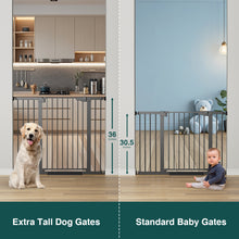 Load image into Gallery viewer, Cumbor 36" Extra Tall Baby Gate for Stairs, 30-48" Dog Gate Indoor Black Mom's Choice Awards Winner, Double Lock Safety for Doorways, Child Gate for Toddlers &amp; Pets, Pressure or Hardware Mounted