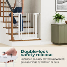 Load image into Gallery viewer, Cumbor 36 in Extra Tall Baby Gate for Doorways, 30-40.6 in Dog Gate White Mom's Choice Awards Winner, Double Lock, 2-Way Swing, Auto Close Child Gate for Toddler &amp; Pets, Pressure or Hardware Mounted