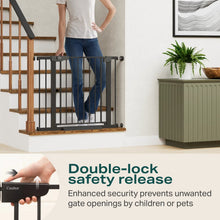 Load image into Gallery viewer, Cumbor 2 Pack 30-40.6 in Baby Gate for Stairs and Doorways, Dog Gate Black Mom's Choice Awards Winner, Double Lock, 2-Way Swing, Auto Close Child Gate for Toddler &amp; Pets, Pressure or Hardware Mounted