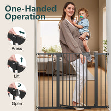 Load image into Gallery viewer, Cumbor 36" Extra Tall Baby Gate for Stairs, 30-48" Dog Gate Indoor Black Mom's Choice Awards Winner, Double Lock Safety for Doorways, Child Gate for Toddlers &amp; Pets, Pressure or Hardware Mounted