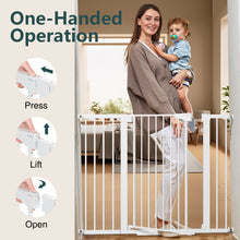 Load image into Gallery viewer, Cumbor 36" Extra Tall Baby Gate for Stairs, 30-48" Dog Gate Indoor White Mom's Choice Awards Winner, Double Lock Safety for Doorways, Child Gate for Toddlers &amp; Pets, Pressure or Hardware Mounted