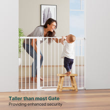 Load image into Gallery viewer, Cumbor 36" Extra Tall Baby Gate for Stairs, 30-48" Dog Gate Indoor White Mom's Choice Awards Winner, Double Lock Safety for Doorways, Child Gate for Toddlers &amp; Pets, Pressure or Hardware Mounted
