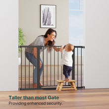 Load image into Gallery viewer, Cumbor 36" Extra Tall Baby Gate for Stairs, 30-48" Dog Gate Indoor Black Mom's Choice Awards Winner, Double Lock Safety for Doorways, Child Gate for Toddlers &amp; Pets, Pressure or Hardware Mounted