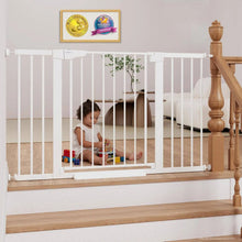 Load image into Gallery viewer, Cumbor 29.7-51.5 in Extra Wide Baby Gate for Stairs, Dog Gate Indoor White Mom's Choice Awards Winner, Auto Close with Double Lock for Doorways, Child Gate for Toddlers &amp; Pets, Pressure Mounted