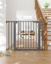 Load image into Gallery viewer, Cumbor 30-40.6 in Baby Gate for Stairs and Doorways, Dog Gate Cool Gray Mom's Choice Awards Winner, Auto Close, Double Lock, Safety Child Gate for Toddlers &amp; Pets, Pressure or Hardware Mounted