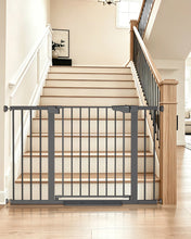 Load image into Gallery viewer, Cumbor 30-48 in Baby Gate for Stairs, Auto Close Dog Gate Indoor Cool Gray Mom's Choice Awards Winner, Double Lock Safety for Doorways, One-Hand Open Child Gate for Toddlers &amp; Pets, Pressure Mounted