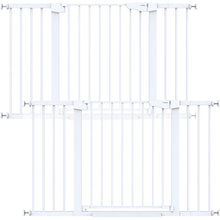 Load image into Gallery viewer, Cumbor 2-Pack 29.7-51.5 in Extra Wide Baby Gate for Stairs, Dog Gate White Auto Close &amp; Double Lock for Doorways, One-Hand Open Child Gate for Toddler &amp; Pets Indoor, Pressure or Hardware Mounted