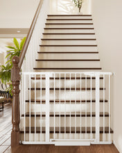 Load image into Gallery viewer, Cumbor 36" Extra Tall Baby Gate for Stairs, 30-48" Dog Gate Indoor White Mom's Choice Awards Winner, Double Lock Safety for Doorways, Child Gate for Toddlers &amp; Pets, Pressure or Hardware Mounted