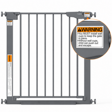 Load image into Gallery viewer, Cumbor 30-46" Baby Gate for Stairs, Auto-Close Dog Gate Indoor Cool Gray Easy Install Pressure Mounted Pet Gates for Doorways, Dual Lock Safety Proofing for Babies &amp; Pets, Mom's Choice Awards Winner