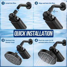 Load image into Gallery viewer, Veken Shower Filter, Shower Head Filter to Reduce Chlorine, KDF Shower Filter with Activated Carbon and Calcium Sulfite, Carbon Water Filter, Bathroom Accessories, Matte Black