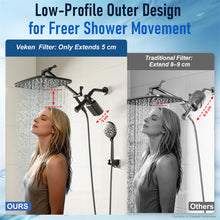 Load image into Gallery viewer, Veken Shower Filter, Shower Head Filter to Reduce Chlorine, KDF Shower Filter with Activated Carbon and Calcium Sulfite, Carbon Water Filter, Bathroom Accessories, Matte Black