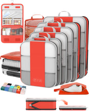 Load image into Gallery viewer, OlarHike 10 Set Compression Packing Cubes for Travel Essentials,Compressible Expandable Space Saver Bags for Organizing Clothes,Luggage Suitcase Garment Bags with Over 1000 pcs Mesh Holes(Orange)
