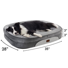 Load image into Gallery viewer, Ophanie Luxury Sofa Orthopedic Dog Bed For Large Dogs, Removable, Machine Washable Plush Cover, and Non-Slip Bottom with Four-Sided Bolster Cushion