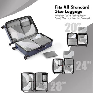 OlarHike 8 Set Packing Cubes, Travel Luggage Organizers ,Gray