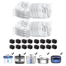 Load image into Gallery viewer, Veken Cat Water Fountain Filters, 16 Pack Replacement Filters &amp; 16 Pack Replacement Pre-Filter Sponges Set for 50oz, 84oz, 95oz or 108oz Automatic Pet Fountain Dog Water Dispenser