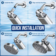 Load image into Gallery viewer, Veken Shower Filter, Shower Head Filter to Reduce Chlorine, KDF Shower Filter with Activated Carbon and Calcium Sulfite, Carbon Water Filter, Bathroom Accessories, Chrome