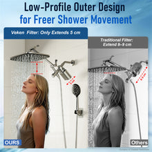 Load image into Gallery viewer, Veken Shower Filter, Shower Head Filter to Reduce Chlorine, KDF Shower Filter with Activated Carbon and Calcium Sulfite, Carbon Water Filter, Bathroom Accessories, Chrome