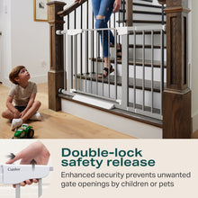 Load image into Gallery viewer, Cumbor 29.7-46" Baby Gate for Stairs, Gifts for Mom-Auto Close Dog Gate for The House, Easy Install Pressure Mounted Pet Gates for Doorways, Easy Walk Thru Wide Safety Gate for Dog, Gray