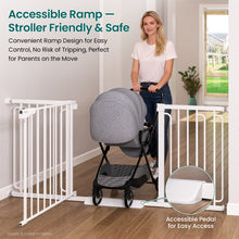 Load image into Gallery viewer, Cumbor Extra Wide Baby Gate, 36.6-69" Walk-Through Dog Gate White