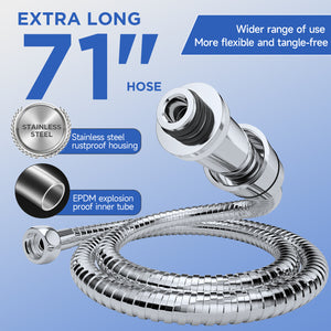 Ophanie 12 Inch High Pressure Rain Shower Head Combo with Adjustable Extension Arm - Wide Rainfall & 5 Spray Handheld Showerhead, Dual Anti-Clog Nozzles for Ultimate Shower Experience