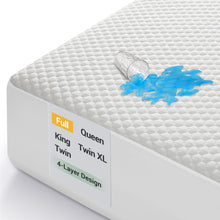 Load image into Gallery viewer, Ophanie Bamboo Viscose Mattress Protector, 4-Layer Premium Waterproof Bed Pad Cover, Breathable Noiseless Fitted Sheet with 6"-20" Deep Pocket, White, for Home, Hotels