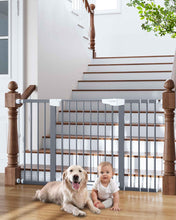 Load image into Gallery viewer, Cumbor 29.7-54.2" Wide Baby Gate for Stairs, Auto-Close Dog Gate Indoor for Doorways, No Drilling Pressure Mounted Pet Gates for Kids, Easy Walk Through Safety Gate, Gray