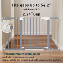 Load image into Gallery viewer, Cumbor 29.7-54.2" Wide Baby Gate for Stairs, Auto-Close Dog Gate Indoor for Doorways, No Drilling Pressure Mounted Pet Gates for Kids, Easy Walk Through Safety Gate, Gray