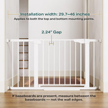 Load image into Gallery viewer, Cumbor 2 Pack 29.7-46" Baby Gate for Stairs, Mom's Choice Awards Winner-Auto Close Dog Gate for doorways, Easy Install Pressure Mounted Pet Gates indoor, Easy Walk Thru Wide Safety Gate for Dog, White