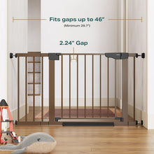 Load image into Gallery viewer, Cumbor 2 Pack 29.7-46" Baby Gate for Stairs, Mom's Choice Awards Winner-Auto Close Dog Gate for doorways, Easy Install Pressure Mounted Pet Gates indoor, Easy Walk Thru Wide Safety Gate for Dog, Brown