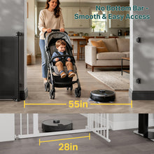 Load image into Gallery viewer, Cumbor 27-40" Retractable Baby Gates for Stairs &amp; Doorways, Hardware Mounted Mesh Dog &amp; Pet Gate, Easy Walk Through, One-Hand Operation, Anti-Crawl Adjustable Safety Gate for Dog, Indoor Outdoor Black