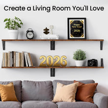 Load image into Gallery viewer, BAYKA Wall Shelves for Bedroom Decor, Floating Shelves for Wall, Display Mounted Rustic Wood Shelf for Books,Plants,Corner Shelves for Bathroom,Kitchen,Living Room(Rustic Brown，23in，Set of 4)