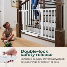 Load image into Gallery viewer, Cumbor 2 Pack 29.7-46" Baby Gate for Stairs, Mom's Choice Awards Winner-Auto Close Dog Gate for doorways, Easy Install Pressure Mounted Pet Gates indoor, Easy Walk Thru Wide Safety Gate for Dog, White